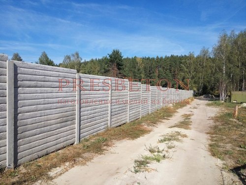 Забор под ключ на 4 плиты бревно