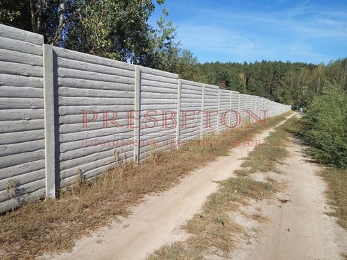 Забор под ключ на 4 плиты бревно
